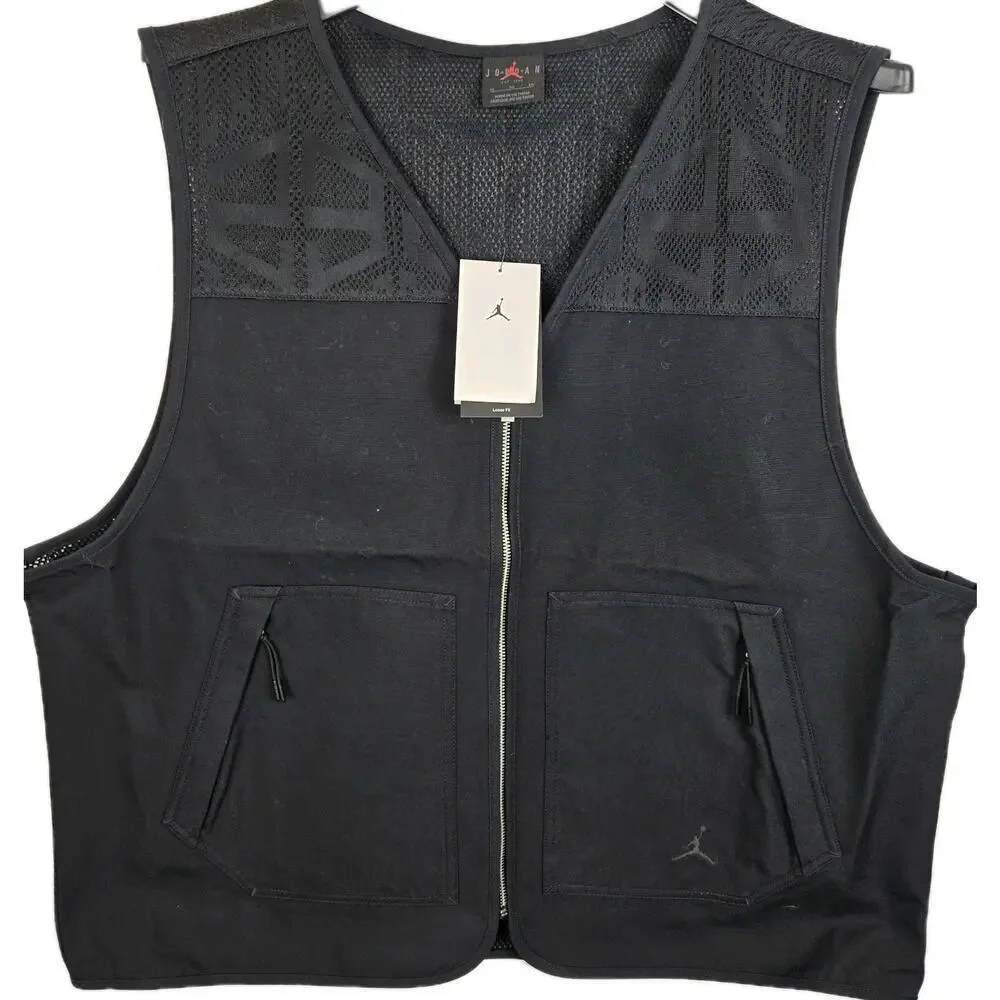 Jordan Essentials Black Men’s Utility Vest Sz XL NWT MSP $140 GORPCORE MOTO HIKE